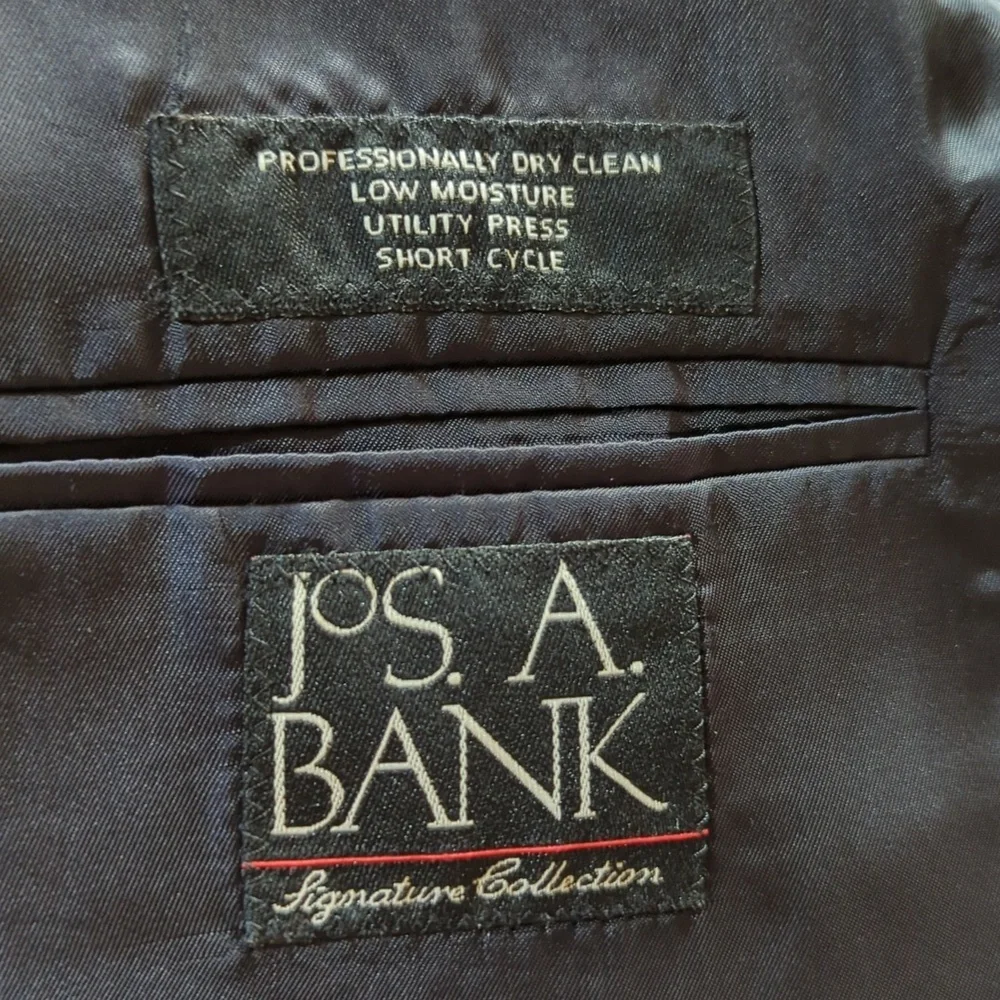 Jos A Bank Classic Navy Wool Blazer with Gold Buttons Preppy Sz 46L